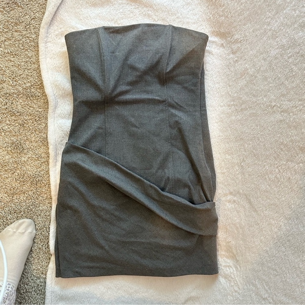 Gray Strapless Mini Dress